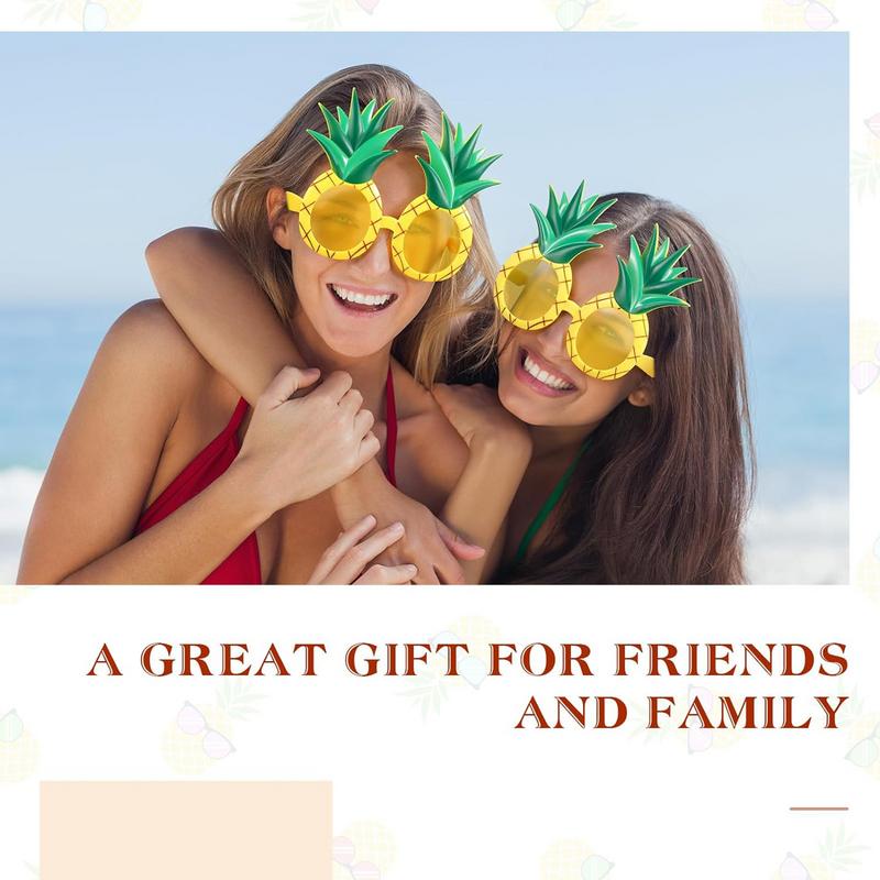 Hawaiian Sunglasses 2 Pairs Fruit Shape Sunglasses Hawaiian Tropical Pineapple Eyewear Parties Favors Booth Props For Pool Beach