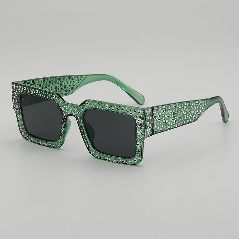 JYL TS Square Punk Sunglasses With Diamonds UV Protection For Street Shooting 118225