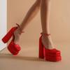 Frauen High Heels Sexy Damen Ultra High Heel Sandalen Graffiti Schnalle Ultra Hohe Wildleder Plattform schuhe