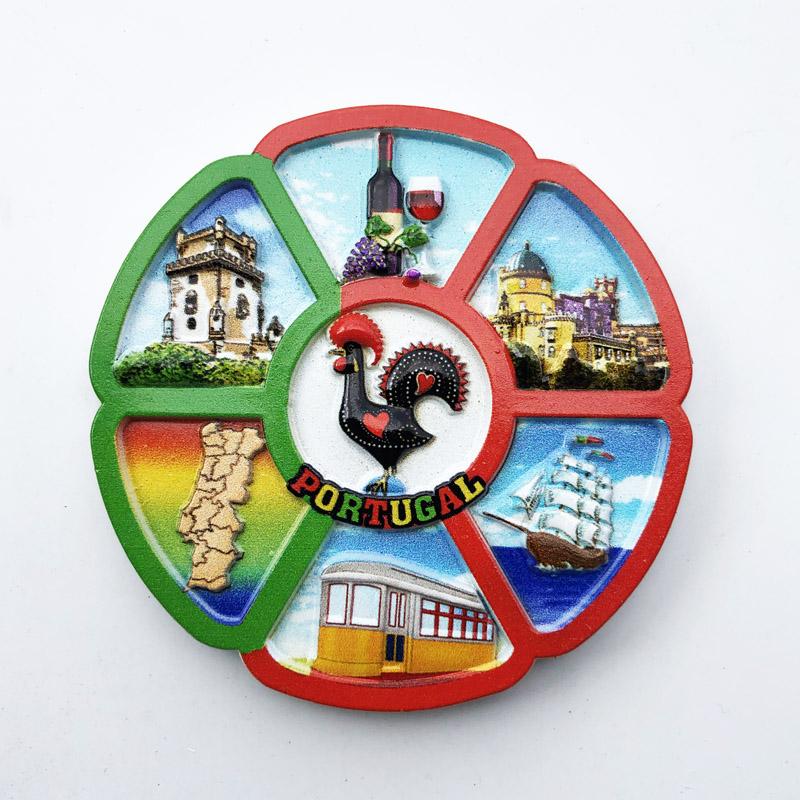 Portugal Fridge Magnets Creative Mosaic Lisbon Cock Tourist Souvenirs Refrigerator Magnetic Stickers Wedding Gifts