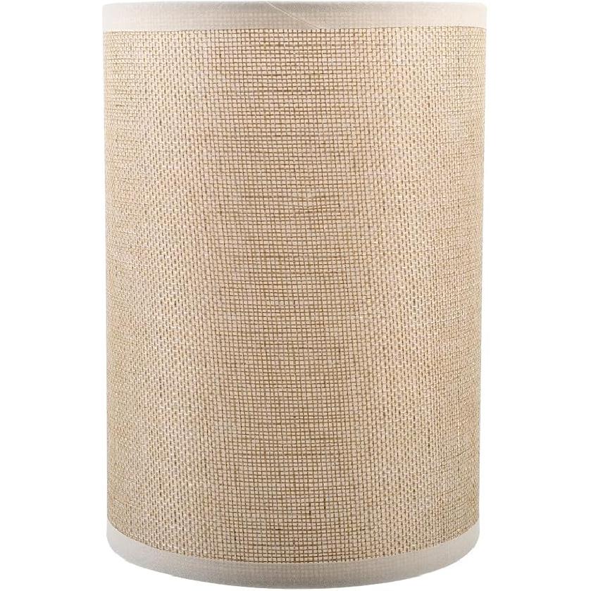 Lamp Shade Round Burlap Lampshade for E27 Bulbs Decorative Lamp Cover for Living Room Bedroom Study