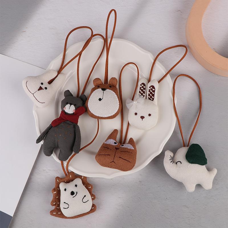 Cute Animal Pendants Handmade Key Chain Decorative Bag Charm Elephant Rabbit Lanyard Toy