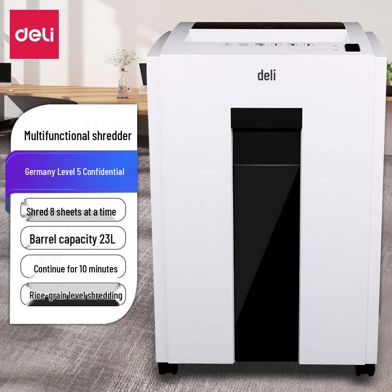 

Deli Commercial 5-Level Security Micro-Cut Shredder 9953 CN plug (adapter included)