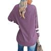 2022 Women's Loose Color Block T-Shirt with Drop Shoulder Sleeves and Round Neck