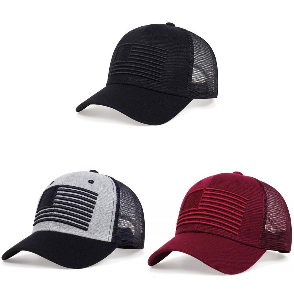 American Flag Embroidered Baseball Cap With Adjustable Fit For Summer Casual Wear