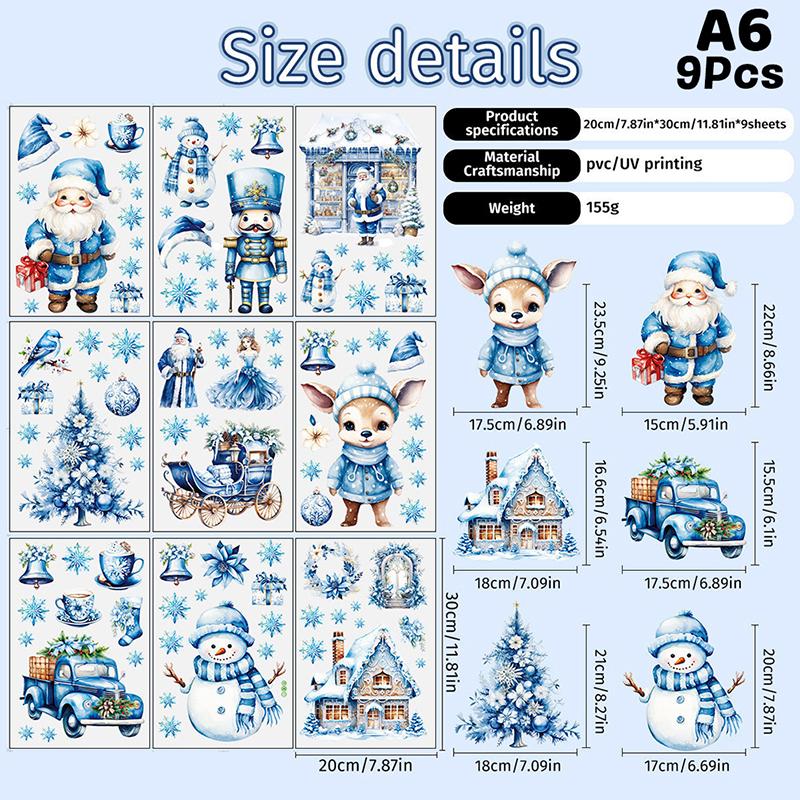 Christmas Window Stickers Decorations Static Stickers Wall Sticker Kids Room Wall Decals Merry Christmas Decorations