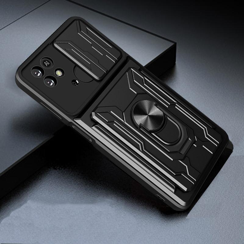 

Розкішний футляр для об єктива для об єктива з протиударною слайд-камерою Samsung Galaxy S22 S21 S20 A53 A73 A12 Redmi Note 11 10 iPhone 13 12 11 Pro тримач карти Кільцева броньова кришка Samsung Galaxy A33 5G чорний