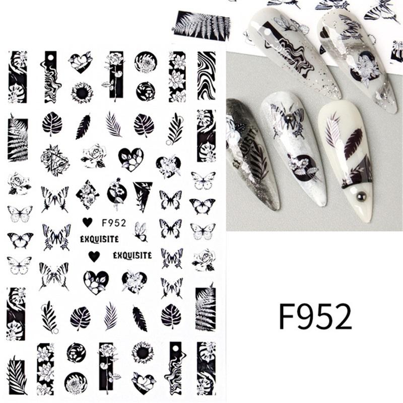 New Nail Art Stickers European and American Ghost Festival Dark Butterfly Bloodthirsty Rose Skull Zombie Nail Decal