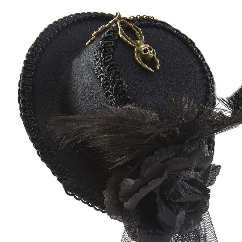 Steampunk Top Hat Gear Accessories Accessories Lolita Mesh Dark Flower Party Show Decorative Top Hat