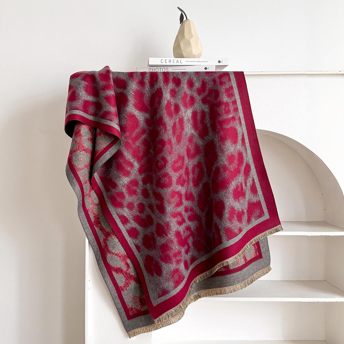 

Winter Cashmere Scarf Women Luxury Leopard Print Female Shawl Wrap Scarves Lady Thick Warm Blanket Gift Echarpe Pashmina One Size