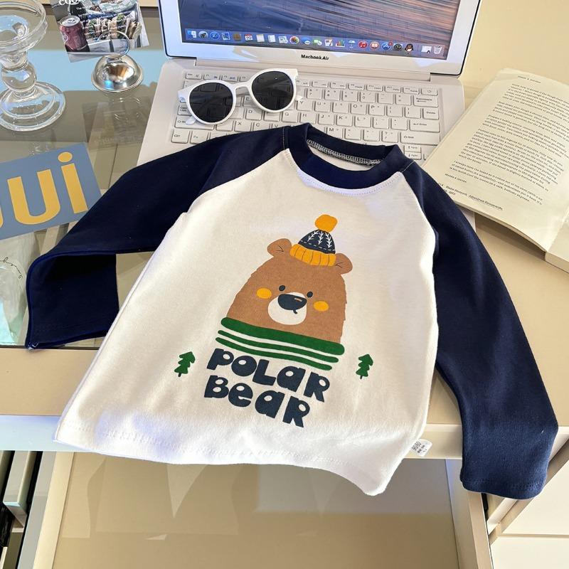 Kids Long Sleeve Cotton T Shirt Spring Autumn Base Layer For Boys Girls