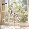 Artistiek Raamhanger Cadeau Glas-in-lood Stijl Bloemen Zonenvanger, Lelietje-van-dalen Libel Tuin Patio Balkon Decoratie Ornament, Bloemen Huis