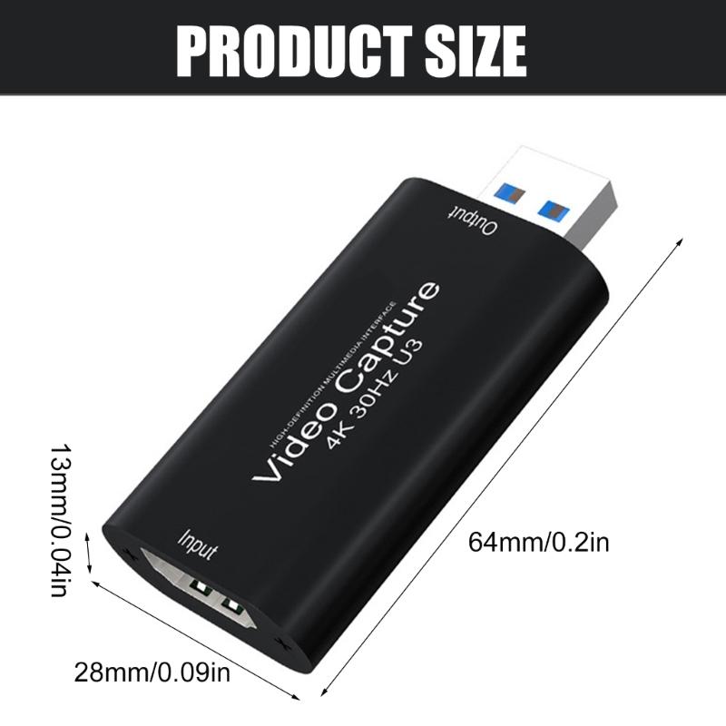HDMIcomaptible To USB 3.0 Capture Adapter 4K Input And 1080P Output for Smooth Video and Sound Transmission