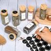 12 Piece Glass Spice Jars 4 Oz Glass Jars with Bamboo Lids Simple Farmhouse Spice Labels and Stickers, Collapsible Funnel
