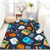 Schoolbags and Stationery Print Carpet for Living Room Bedroom Bedside Sofa Floor Mat Modern Home Decor Area Rug Kids Room
