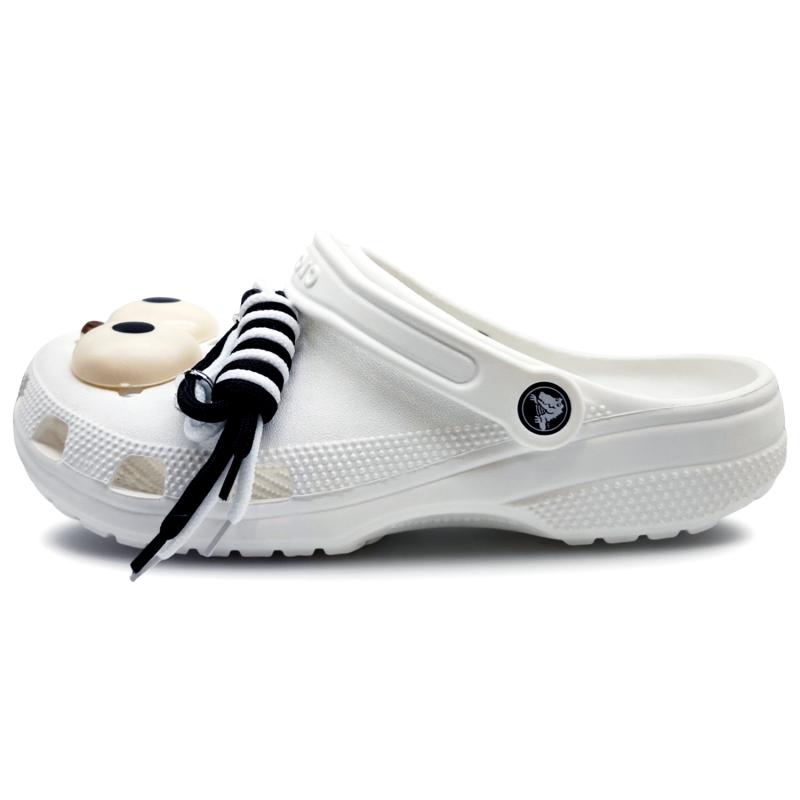 Crocs Classic Clog SIN3A Super Stylish Cartoon Minimalist Gift Bag Version Hole Shoes Unisex White