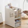 Inclined Pen Holder, Desktop Storage Artifact, Office, Student Desk, Three-in-one Grid Design, Stationery Storage Box