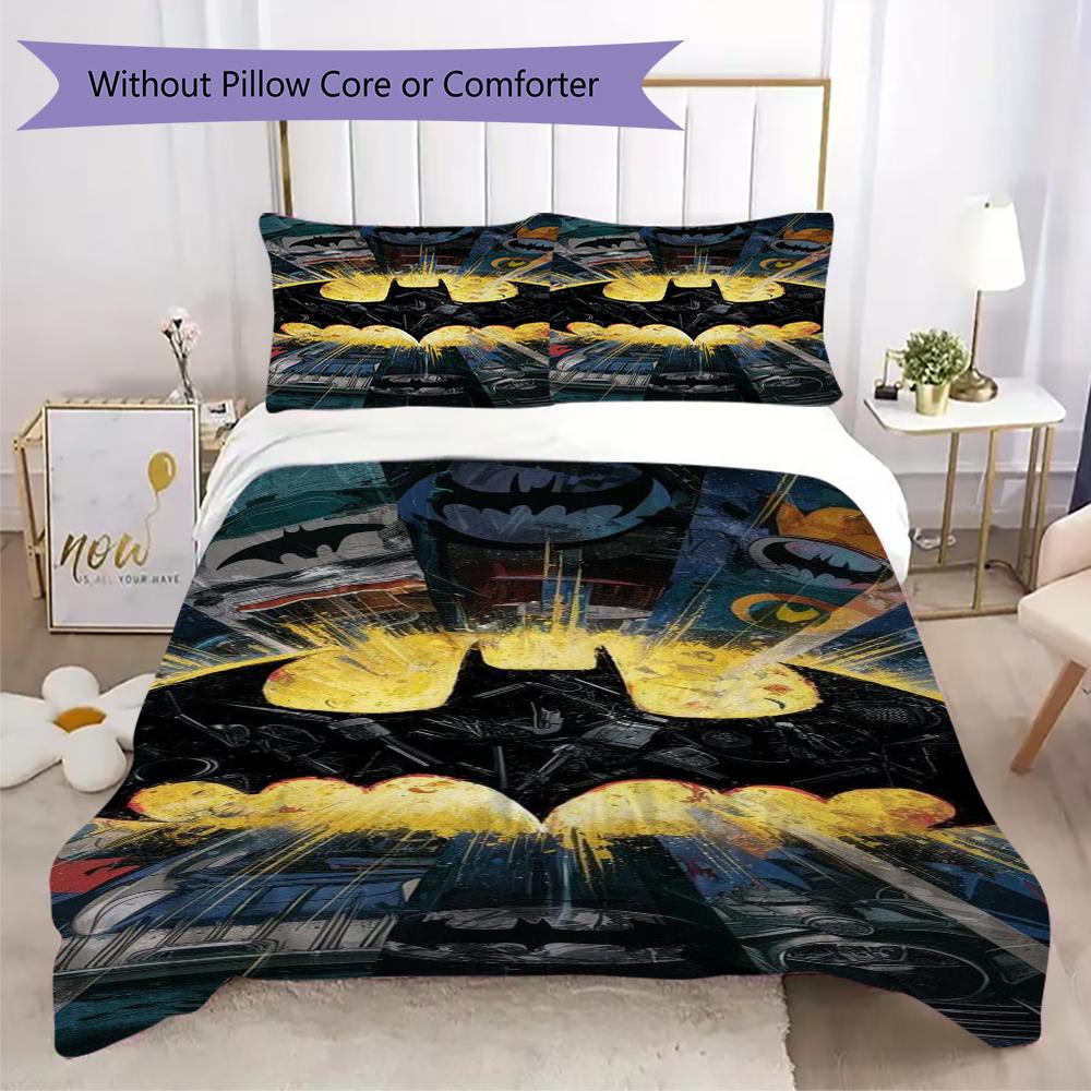 Dark Knight Gotham Bedding 1 Duvet Cover 2 Pillowcase Without Core Without Core Soft And Comfortable Duvet Cover And Pillowcase