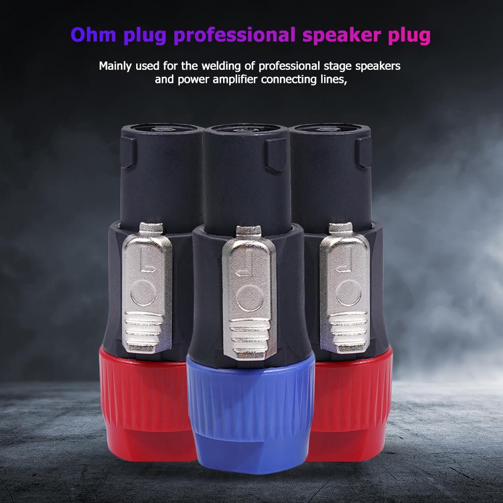 Small Speaker Connectors High-Strength Lightweight ABS Shell 4 Pole NL4FC 4 Pin Male Audio Cable Adapter Ohm Plugs