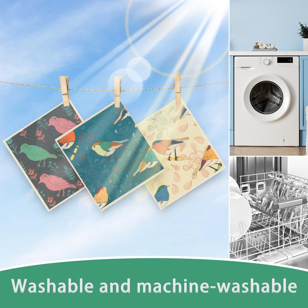 10Pcs Kitchen Dish Towels Absorbent Swedish Dishcloths Reusable Dish Towels Cleaning Wipes for Dishes Cookware Countertop