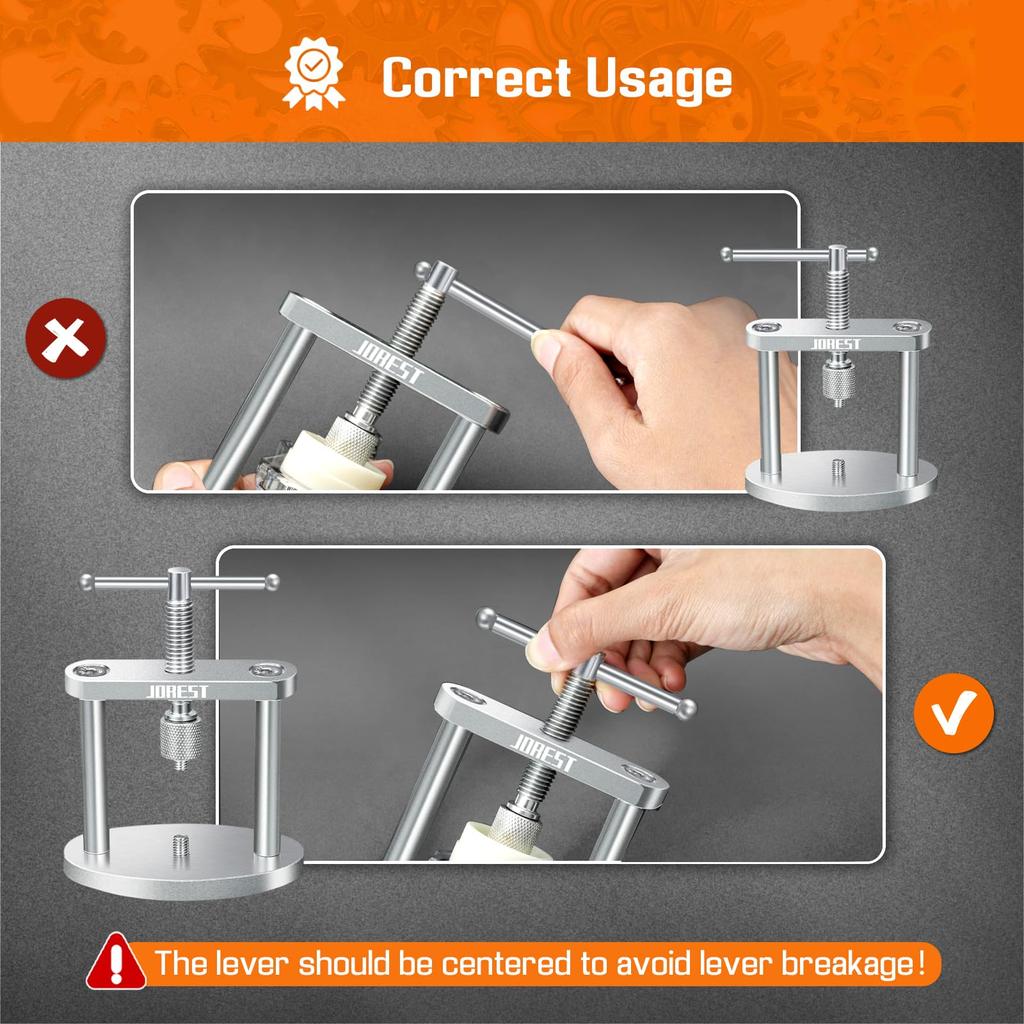 JOREST Watch Case Back Press Set for Watch Repair Battery Watch Prying Watch Case Back Case Back Instruction Manual Round Dial Only Closer, Watches,