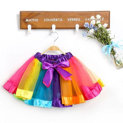 Size S TINKSKY Little Girls colorful Skirt Layered Rainbow Tutu Skirt Dress Ballet Skirt