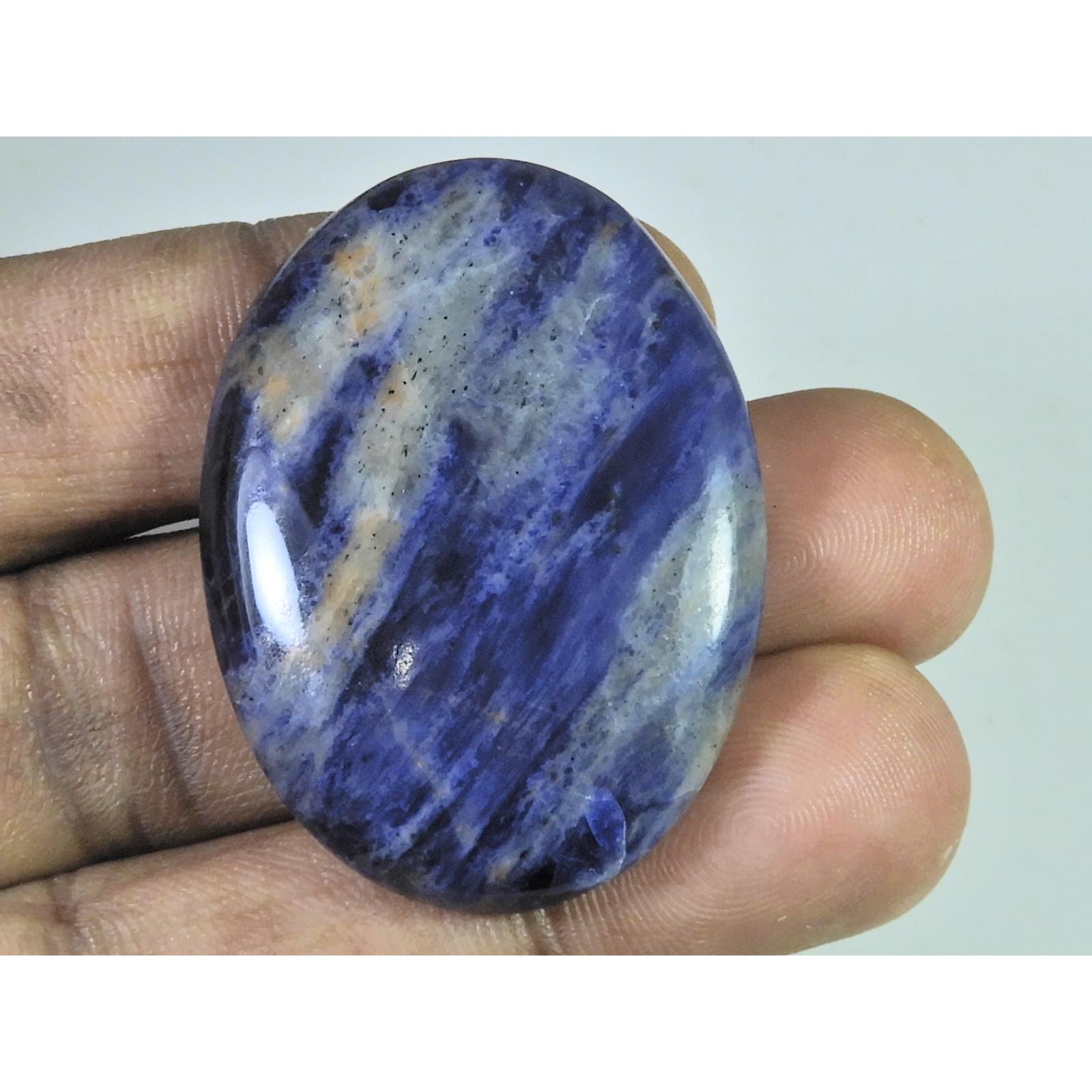80Cts. Natural Blue Sodalite Oval Cabochon Loose Gemstone 32X43X07 MM B-256