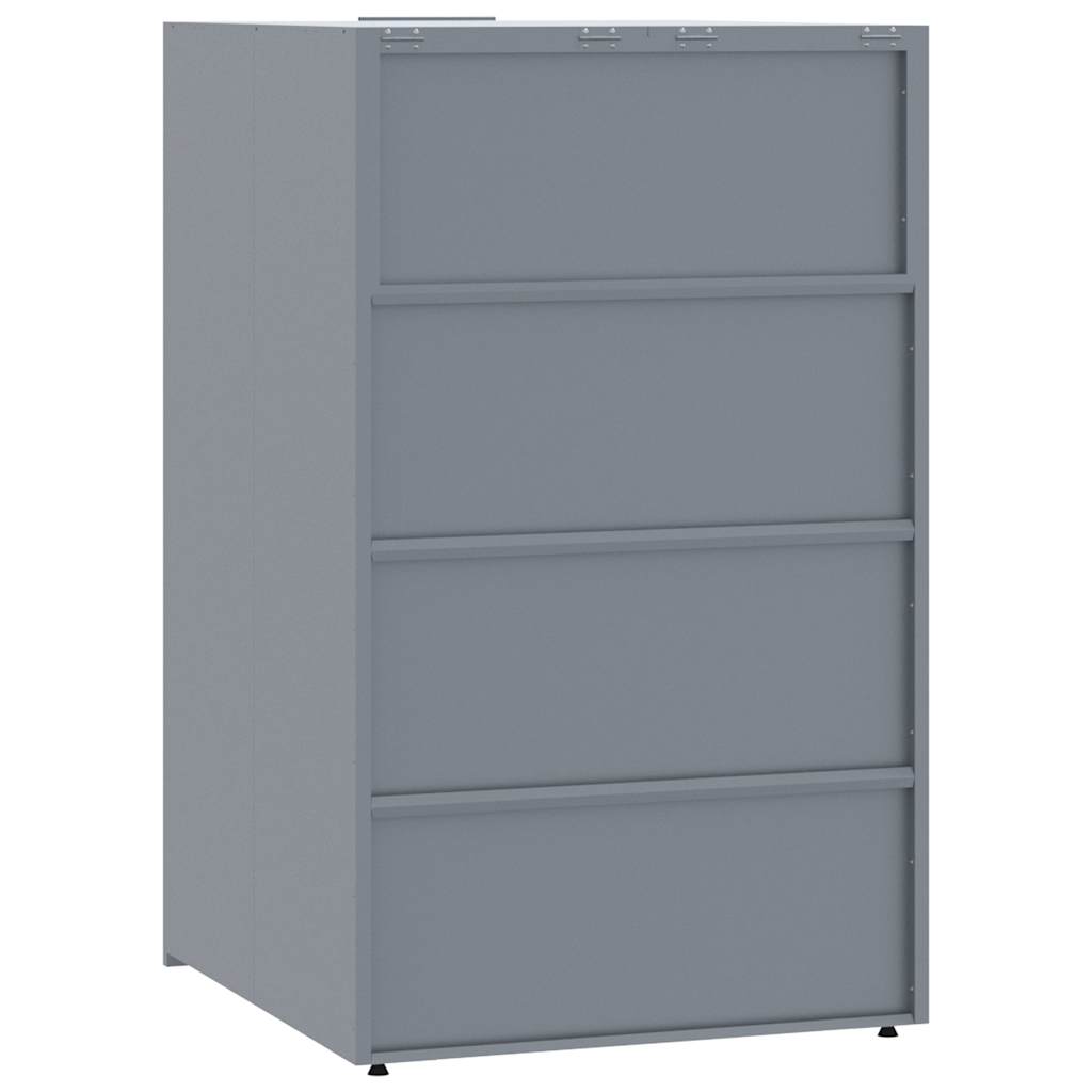 Vidaxl Mülltonnenbox für 3 Tonnen, Grau, 207x79x117 cm, Stahl