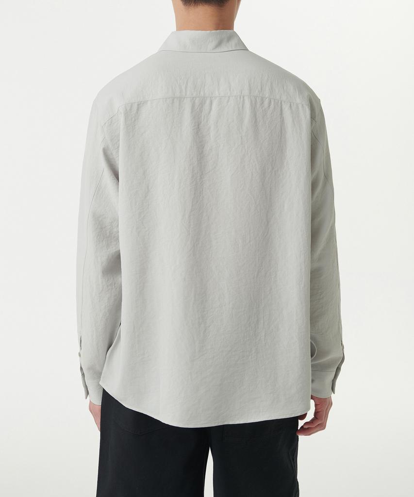 MUSINSA STANDARD Relaxed Linen-Like Tunic Shirt [Light Warm Grey]