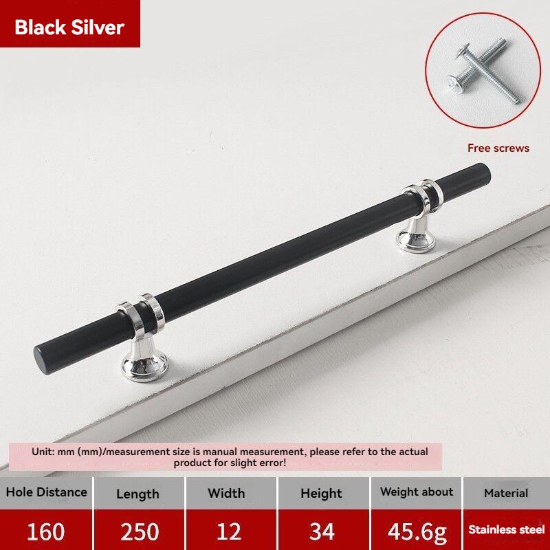 Handles Drawer Cabinet Furniture Kitchen Handles for Cabinet Knob Door Drawer Furniture Kitchen Knob Modern Simple  Silver Black