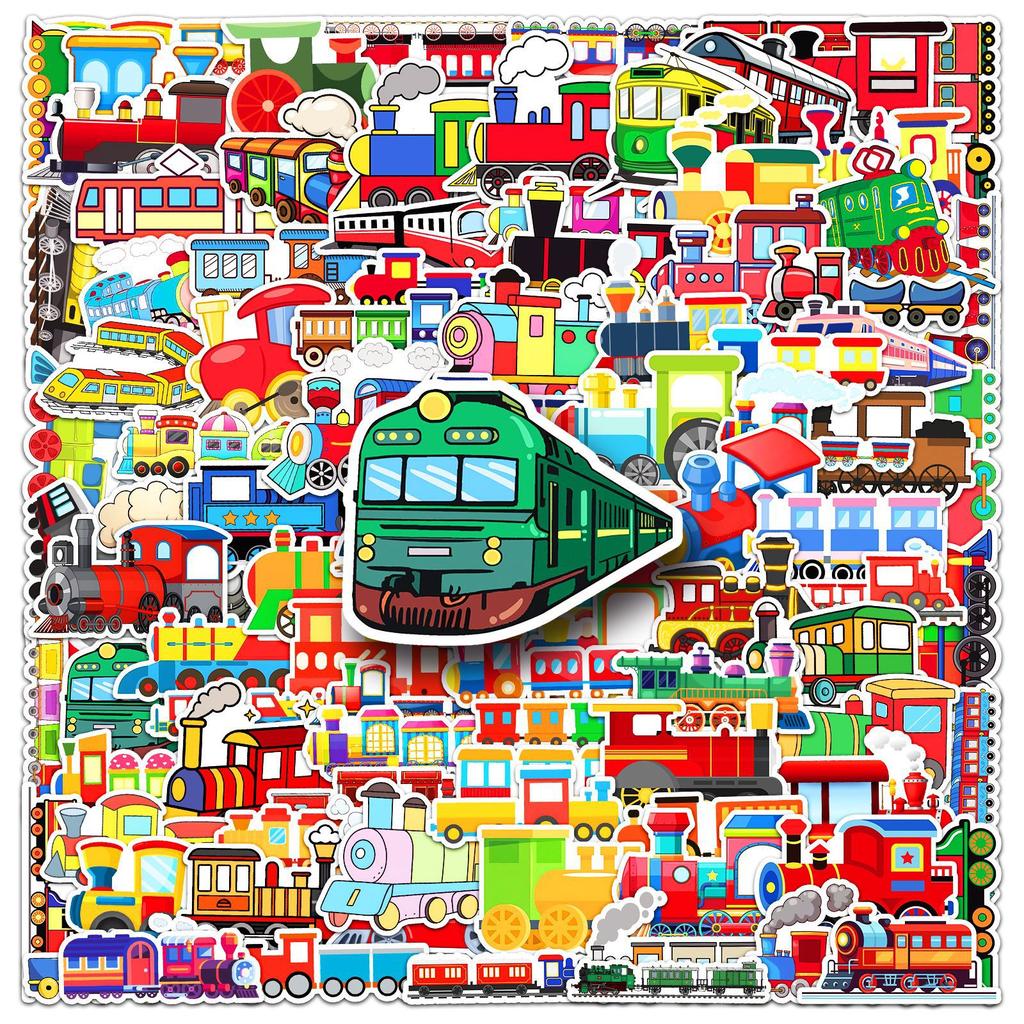 100 Small Train Graffiti Stickers Cartoon Creative Decorative Water Cup Mobile Phone Case Toy Stickers
