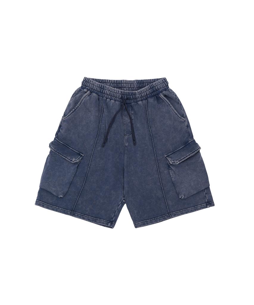 DOUBLE JD Pigment Washed Cargo Shorts (Navy)