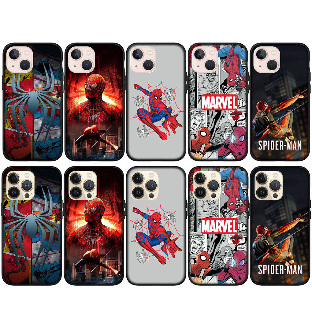 For iPhone 16 15 Xiaomi Redmi Note 13 12 11 Pro Max X 9 14 Plus XR Samsung Galaxy A15 S24 S23 Huawei OPPO Super SpiderMan Spider Marvel Man Phone Case