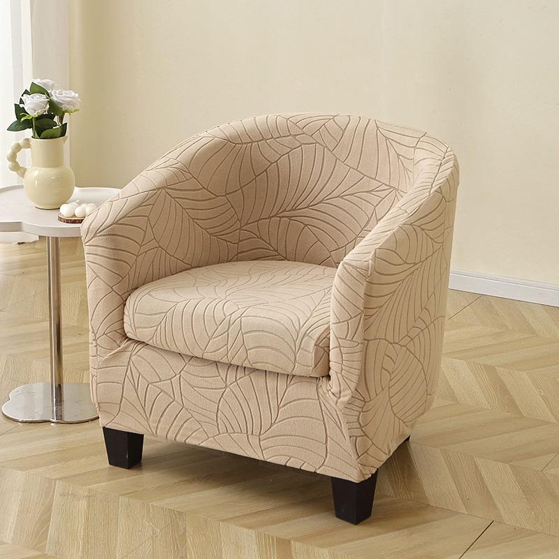 Leaves Jacquard Club Chair Cover Anti-dirt Solid Color Armchair Slipcover Stretch Spandex All-inclusive Seat Case Living Room