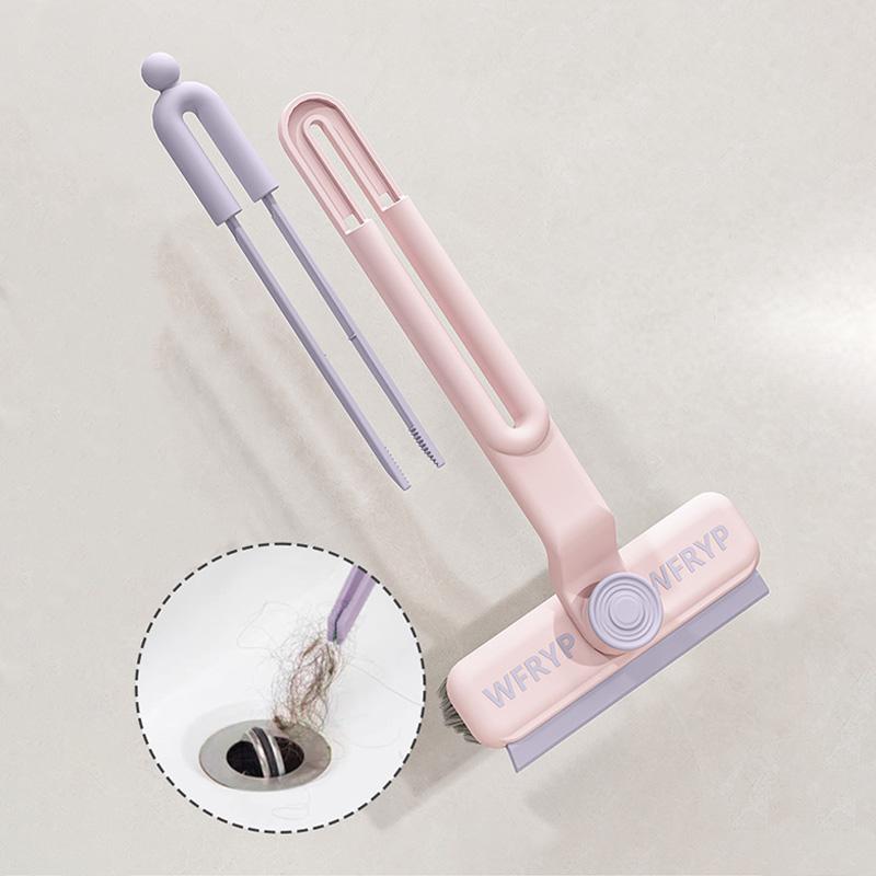 3 In 1 Rotating Crevice Brush Kitchen Toilet Stove Sink Scrubbing Cleaning Tool Hard-Bristled Brush for Stiff Angled Bristles