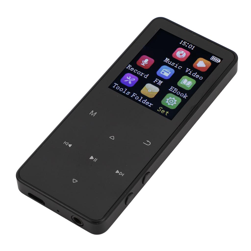 Bluetooth MP3 Player 1.8inch Touchscreen Built In Speaker Support 128GB Memory Card Shuffle Single L