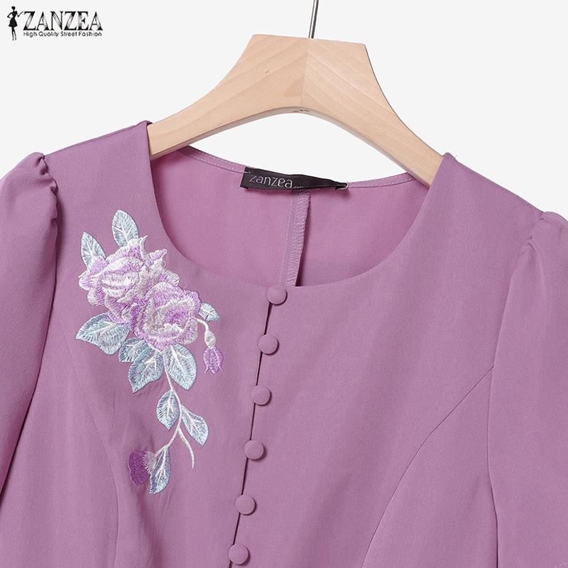 ZANZEA Women Short Sleeve Print Blouse and Ruffles Skirts Casual Two Piece Suit Sets
