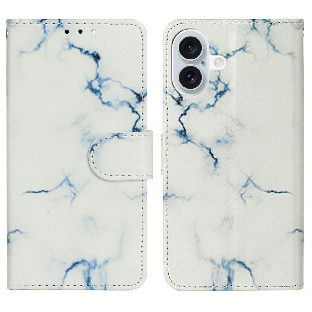 For iPhone 17 Stand Case Marble Painted Folio Flip Leather Wallet Phone Cover
