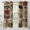 2 Pcs Forest Bear print curtains,suitable for bedroom,living room kitchen decoration,home decoration,window decoration