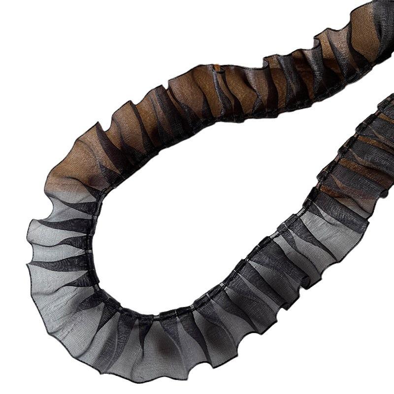 Japanese Black Pleated Lace Skirt DIY Accessories for Baby Clothes and Decorative Curtains