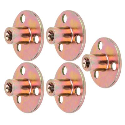 Secure Installation Nut Nut Flange Gold M8 T-nut Easy Installation Round Base Plate Galvanized Coating Three-hole Flange Design