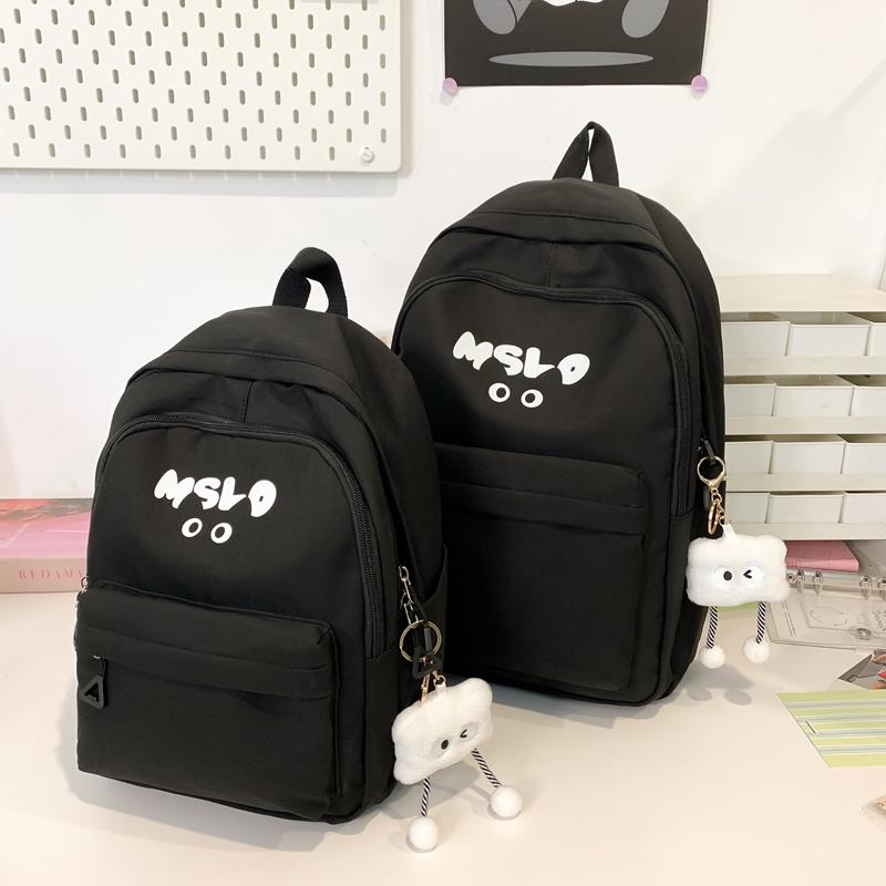 Letter Print Women's School Bag Large Capacity Backpack Student Travel Backpack