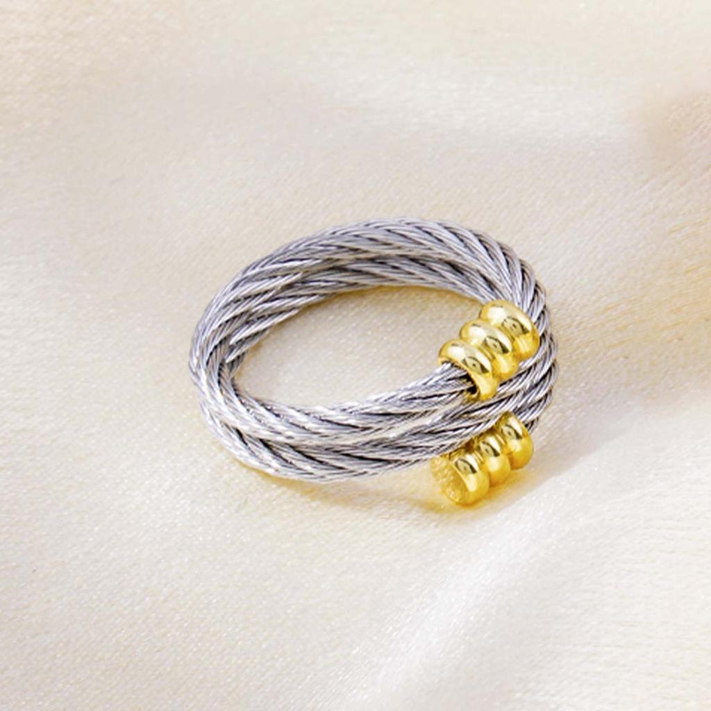 Sports retro braided rope decorative bracelet ring set suitable for women's summer beach travel fashion Zircon matching