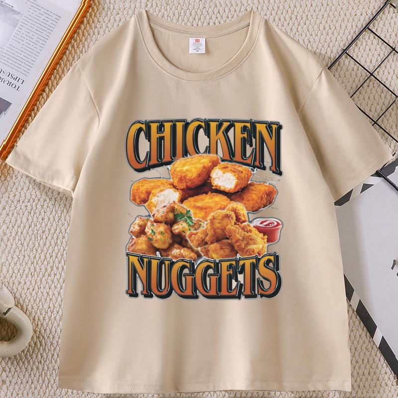 Chicken Nugget Vintage Graphic Women TShirt Funny Nuggets Meme T Shirt Retro Comfortable 90s Graphic Trendy Tee Streetwear Tops