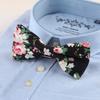 WHITE FANG Bow Tie, Stylish Paisley Floral Pattern, Business, Dress, Formal, Wedding, Men's NC014 (06: Floral Pattern C)