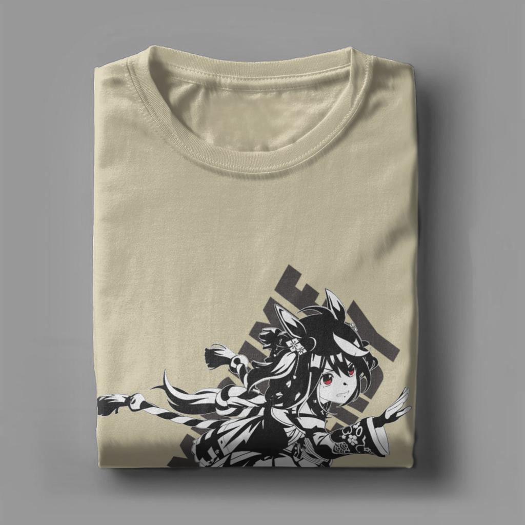 Umamusume Pretty Derby Kitasan Black Baumwoll-T-Shirt für Herren Sommer Lustige T-Shirts Rundhals Trendy Cooles T-Shirt Übergroße Oberteile