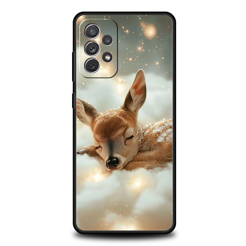 Deer Lichee Pattern Phone Case for Samsung Galaxy A55 A35 A15 A14 A13 A25 A54 A51 A71 A72 A73 A32 A52 A41 5G Soft TPU Shell Bags