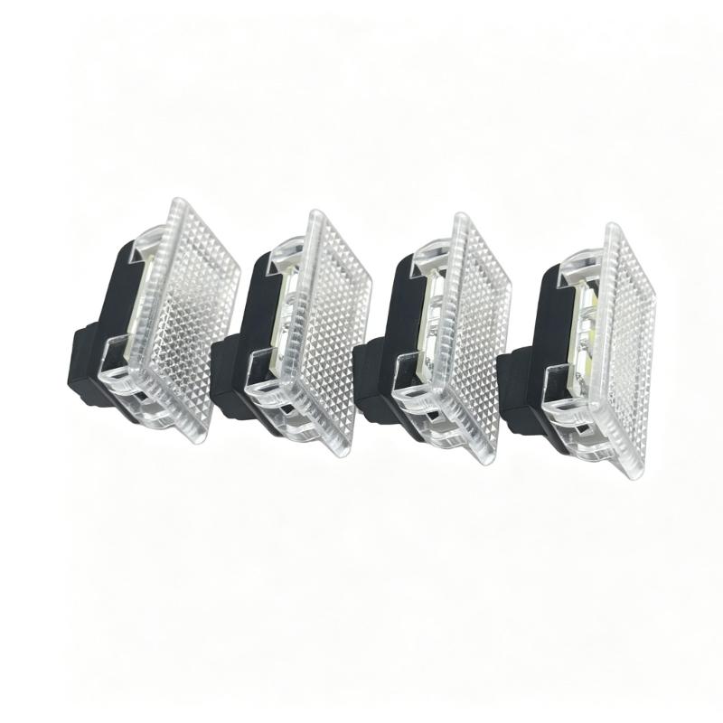 Trunk and Door Light Replacement Set, 4 LED Cabin Lamps for Footwell Courtesy and Front Trunk Lighting Use in Vehicles