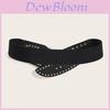 Fashion Women Metal Waist Belt With Flower Water Drill Buckle For Dress And Coat Styling