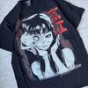 [USED] Junji Ito Tomie Subculture Horror T-Shirt, Size L, Black, Short Sleeve, Anime